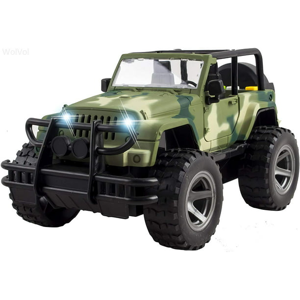 WolVol Off-Road Military Fighter Car Toy - Friction Powered Toy Vehicle  with Fun Lights & Sounds - 2 Doors Open - Great Gift for All Occasions for  