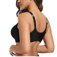 thumbnail image 4 of Under $5 No Underwire Bras for Women Plus Size Women's Thin Without Gathered Underwear Sexy Lace With Steel Ring Adjustable Large Size Front Buckle Bra(Black,L), 4 of 4