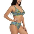 thumbnail image 2 of Rocae Construction Machinery for Bikini Set for Women Two Piece Sexy High Swimsuits Split Crossover Bikini Small, 2 of 9