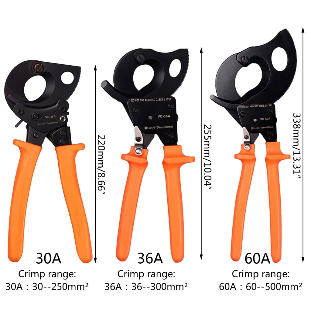 MOMOJIA Convenient Ratcheting Cable Cutter Easy to Use Cutting Tool Suitable for Different Wire Up to 250mm²/300mm²/500mm²