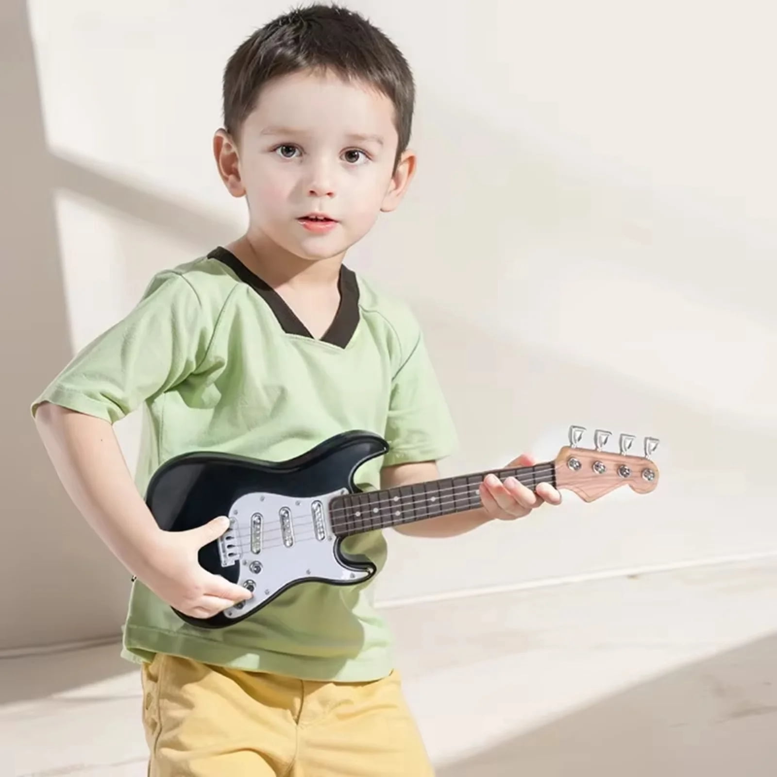 Unbranded 17in Guitar Toy for Kids, 4 Strings Electronic Musical Instrument for Toddlers Ages 3-12, Portable Learning Toy Gift