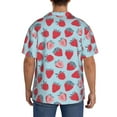 thumbnail image 5 of Vsdgher Strawberries Print Men's Wrinkle Free Untucked Cuban Shirt Business Casual Button Down Shirts Short Sleeve Shirt, 5 of 7