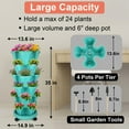 thumbnail image 2 of 6-Tier Vertical Stackable Tower Planter for Strawberries, Flowers, Herbs, and Vegetables - Teal., 2 of 6