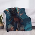 thumbnail image 3 of Naloa Starry Sky Moon Wolf Leader Flannel Blankets - Thick and Warm Blanket for Winter, Soft Fuzzy Plush King Blanket for All Seasons40"x30", 3 of 6