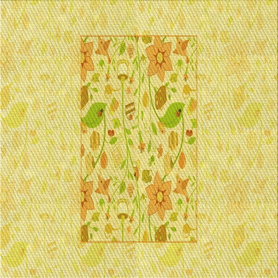 Ahgly Company Indoor Square Patterned Bee Yellow Area Rugs, 6' Square