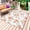 White, variant on Peach Outdoor Rug for Patio/Deck/Porch, Non-Slip Large Area Rug 4 x 6 Ft, Spring Floral Green Leaf Botanical Pink Fruit Rustic Indoor Outdoor Rugs Washable Area Rugs, Camping Rug Carpet Runner