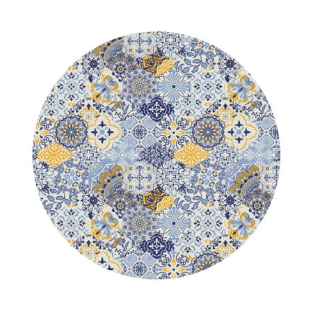 

Coaee Colorful Mandalas Print Leather Coasters Set of 6 Non-Slip Washable Cup Coasters for Home Office Bar Round Shape
