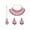 5633 Rose Ruby, variant on Indian Bollywood Bridal Wear, Rose Gold Plated Jewelry Set Necklace with Earrings for Women - Jewelry Set for Garba Night, Party, Wedding, Engagement & Festive