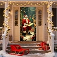 thumbnail image 6 of Christmas Patterned Door Decor With Elastic Fabric Fit, Seasonal Hanging Banner For Home, Office, And Party Entryway Holiday Ambiance, 6 of 6