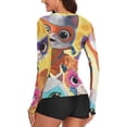 thumbnail image 3 of Super Kitties Women's Sunscreen Shirt Long Sleeve Workout Tops Crewneck Soft Comfy Tees Casual T-Shirt S, 3 of 7