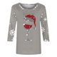 thumbnail image 3 of Navidad Mujeres Tops, Manga 3/4 Cuello Redondo Suéter con Impresión de Vacaciones, Camiseta de Manga Larga, 3 of 7