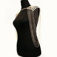 thumbnail image 3 of Lady Tassels  Shoulder Chain Link Necklace Dangling  Shoulder Necklace  Chain (Golden), 3 of 6