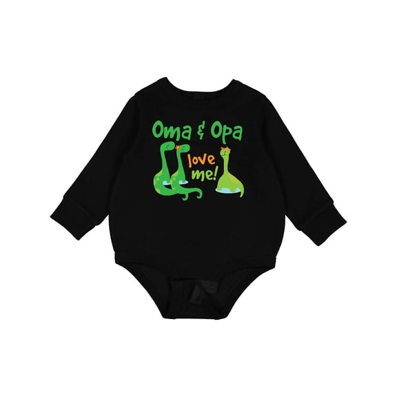 Inktastic Oma and Opa Love Me Grandchild Baby Fleece Bodysuit