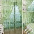 thumbnail image 4 of Cortina de ventana de gasa de tul con estampado floral Panel de cortina transparente 200x100CM Verde, 4 of 6
