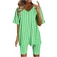 thumbnail image 1 of Blusas para las Mujeres Casual Impreso Cuello en V Manga Corta Blusa Pantalones Cortos, Conjuntos de Ropa para las Mujeres, 1 of 5