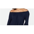 thumbnail image 2 of Style & Co Women's Off the Shoulder Bell Sleeve Top Blue Size X-Small, 2 of 3