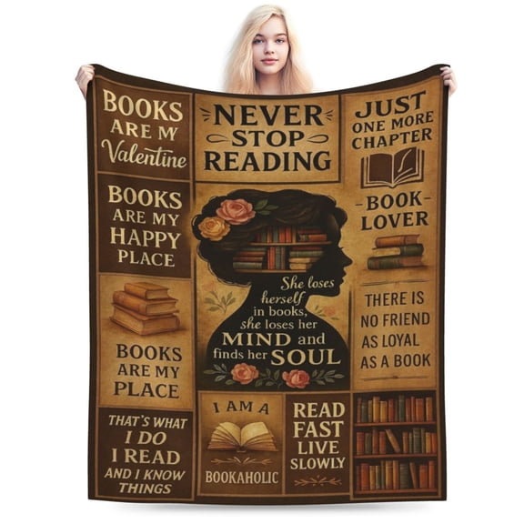 Book Lovers Gifts - Gifts for Book Lovers - Bookworm Presents for Readers Women - Librarian Presents for Women - Booklover Bookish Accessorie Blankets - Reading Throw Blanket 50x40