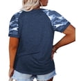 thumbnail image 3 of Summer Short Sleeve Camouflage Printing Plus Size T-Shirt Women Casual Patchwork Tops, 3 of 4