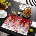thumbnail image 4 of Red Christmas Placemats Set of 6, Xmas Tree Ball Snowflake Winter Washable Wipeable Table Mats for Dining Tables, Indoor Outdoor Kitchen Place Mats for Holiday Party Table Decor, 4 of 9