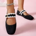 thumbnail image 6 of Ballet Widestep Shoes for Women, Ballet Woman Mary Jane, Womens Slip On Walking Shoes, Women's Mary Janes Flats Shoes Black Ballet Flats Memory Foam Dress Shoes With Strap, Black 5.5, 6 of 7