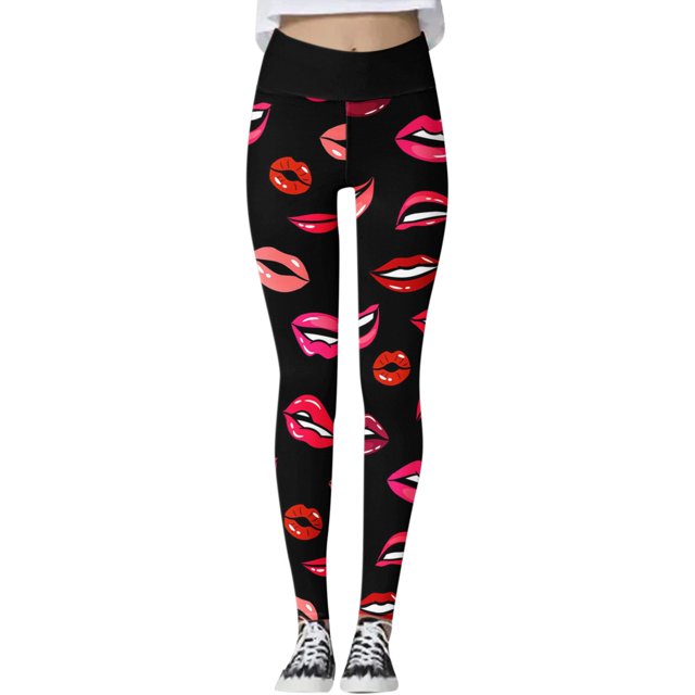 Pantalones de yoga ajustados y ajustados con estampado de amor para mujer Fridja hfkajh105007