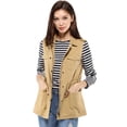 thumbnail image 1 of Chaleco Tipo Anorak Estilo Cargo Ligero Con Cordón Para Mujer Caqui XL, 1 of 6