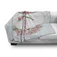 thumbnail image 3 of Valentine Soft Flannel Fleece Throw Blanket, Hipster Giraffe with Tulip and Heart Shaped Glasses Vintage Frame, Cozy Plush for Indoor and Outdoor Use, 50" x 60", Baby Blue Pale Pink, by Ambesonne, 3 of 6