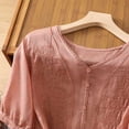 thumbnail image 5 of frariair Ladies Breathable Natural Fiber Embroidered Blouse Flowy Loose Silhouette Beach Resort Wear For Warm Weather Activities Pink, 5 of 7