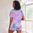 thumbnail image 5 of Wutalume Womens Pajama Sets Tie Dye Print - Short Sleeve Soft Cute Sleepwear, Lightweight Two Piece Lounge Set for Summer Home Relax,Pink L, 5 of 5