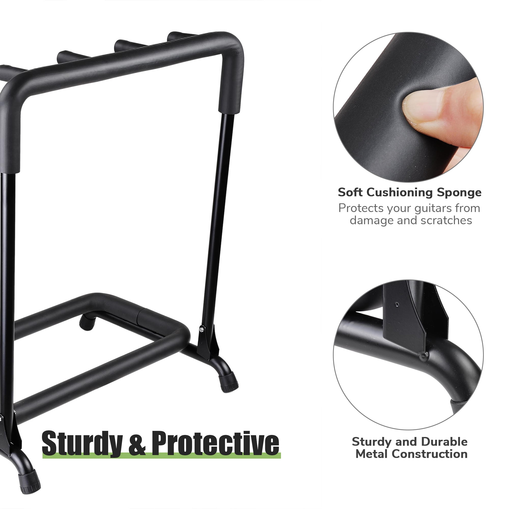 Yescom 3 Holder Multi Guitar Folding Stand Band Stage Bass Acoustic Guitar Display Rack