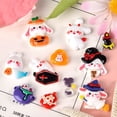 thumbnail image 2 of Figuras de dibujos animados de resina Kawaii, dibujos animados coloridos de Halloween, perro, conejo, Calavera, casa, fantasma, 10 piezas, álbum de recortes, manualidades de decoración DIY, 2 of 4