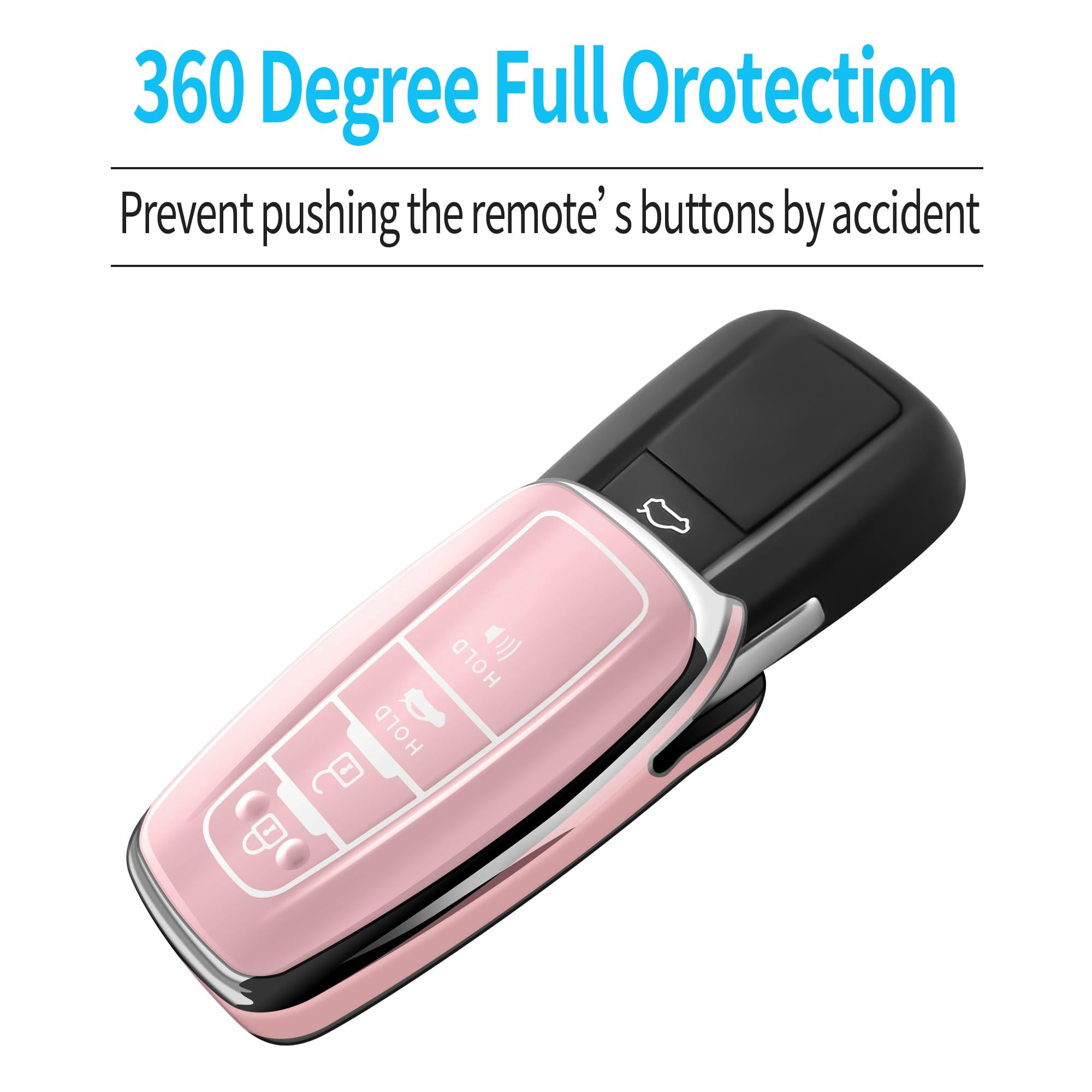 for Toyota Key Fob Cover with Keychain,Special Soft TPU Key Case Protector Compatible with 2020-2022 Highlander Corolla Prius,2018-2024 RAV4 Camry Avalon C-HR GT86