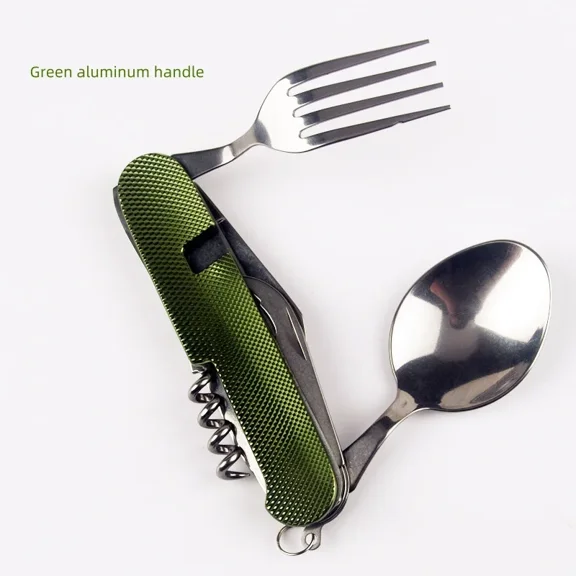 Foldable Camping Utensil Set - Multi-Functional Knife, Fork, Spoon Combo for Outdoor Activities and Sports Camping Picnic Travel