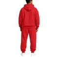 thumbnail image 5 of Urbanix Men's Track Suits 2 Piece Set Casual Loose Fit Zip Up Drawstring Hoodies Outerwear & Breathable Lightweight Sport Pants with Pockets Red 4XL, 5 of 6