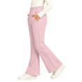 thumbnail image 5 of Spazoro Girls Flare Pants with Pockets, Elastic Waist Loose Fit Stretchy Solid Color Flare Leg Warm Casual Trousers for Daily Wear Pink Size 10, 5 of 8
