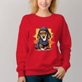 thumbnail image 3 of Women's  Crew Neck Pullover Cozy Clothes Autumn Winter-Scarf Puppy Print, 3 of 16