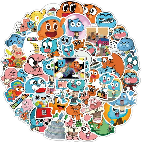 200Pcs The Amazing World of G-umball Stickers Waterproof Gumball Vinyl for Laptop, Skateboard, Luggage Bottles Decor