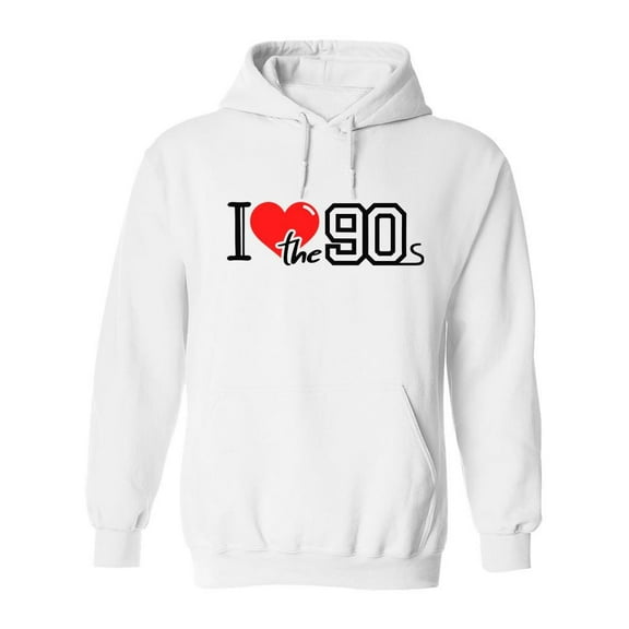 Love The 90's Decade Symbol Hoodie Men -Image by Shutterstock, Male Medium