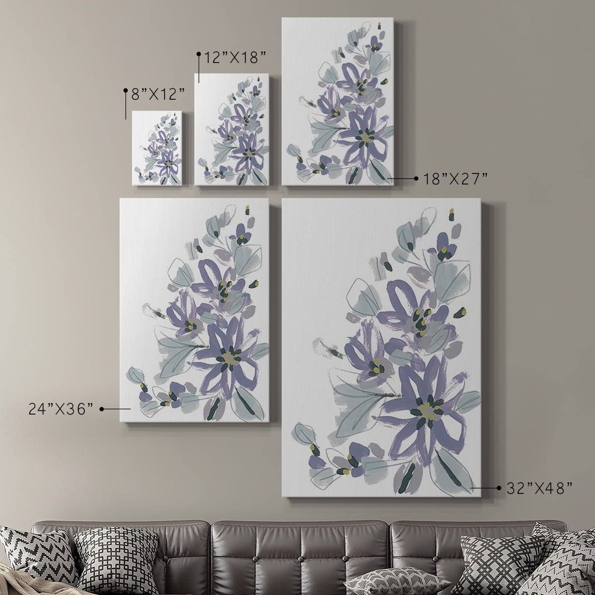 Periwinkle Patch IV Premium Gallery Wrapped Canvas - Ready to Hang
