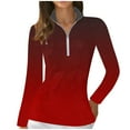 thumbnail image 3 of SwiftWear Women's Long Sleeve Golf Shirts, Quarter Zip Pullover Athletic Workout Running Tops Gradient Color M, 3 of 5