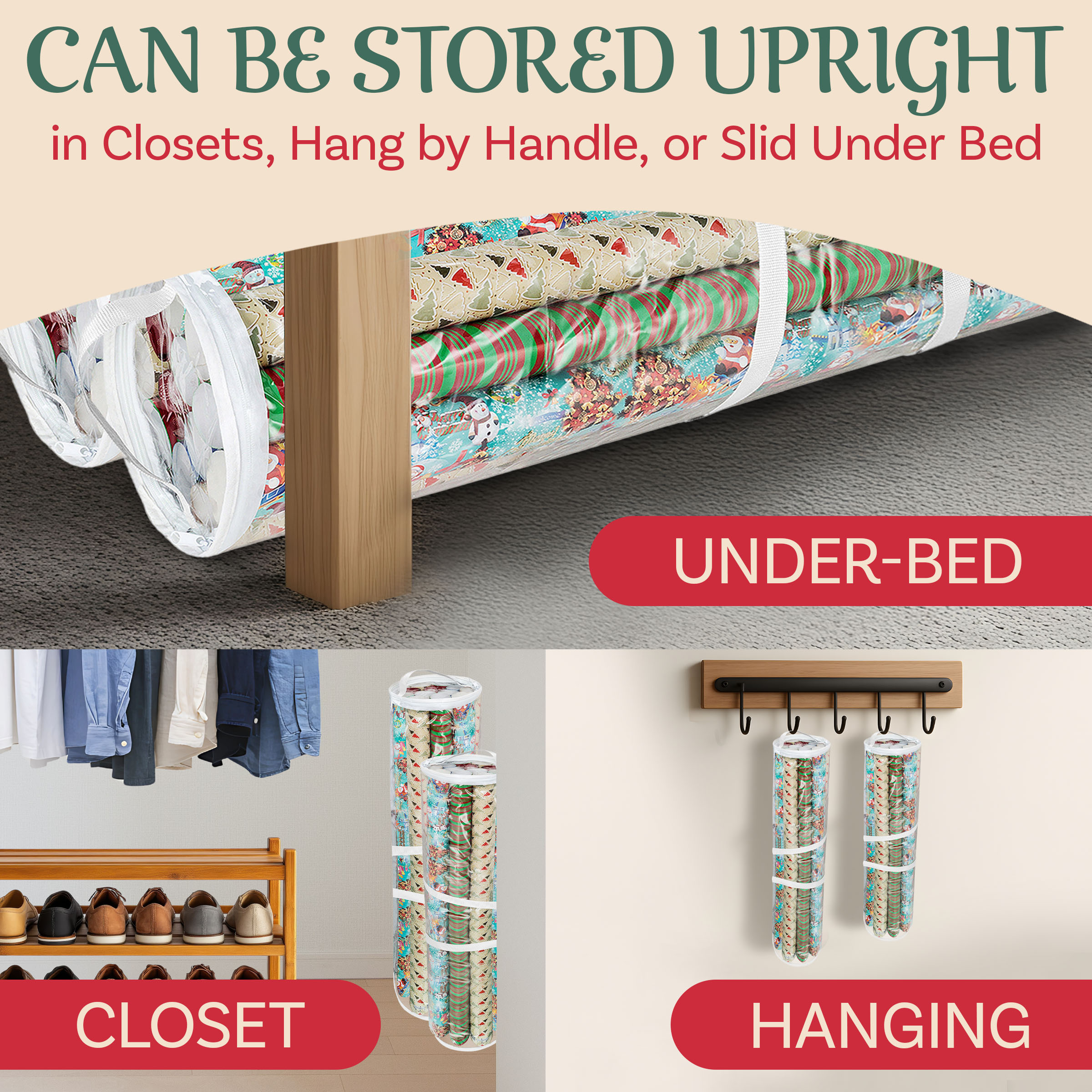 Elf Stor Set of 2 Wrapping Paper Storage Holders photo 7