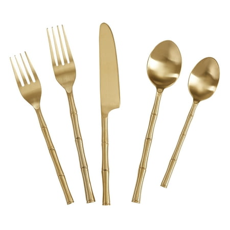 

Park Designs Gold Bamboo Flatware Five Piece Place Setting