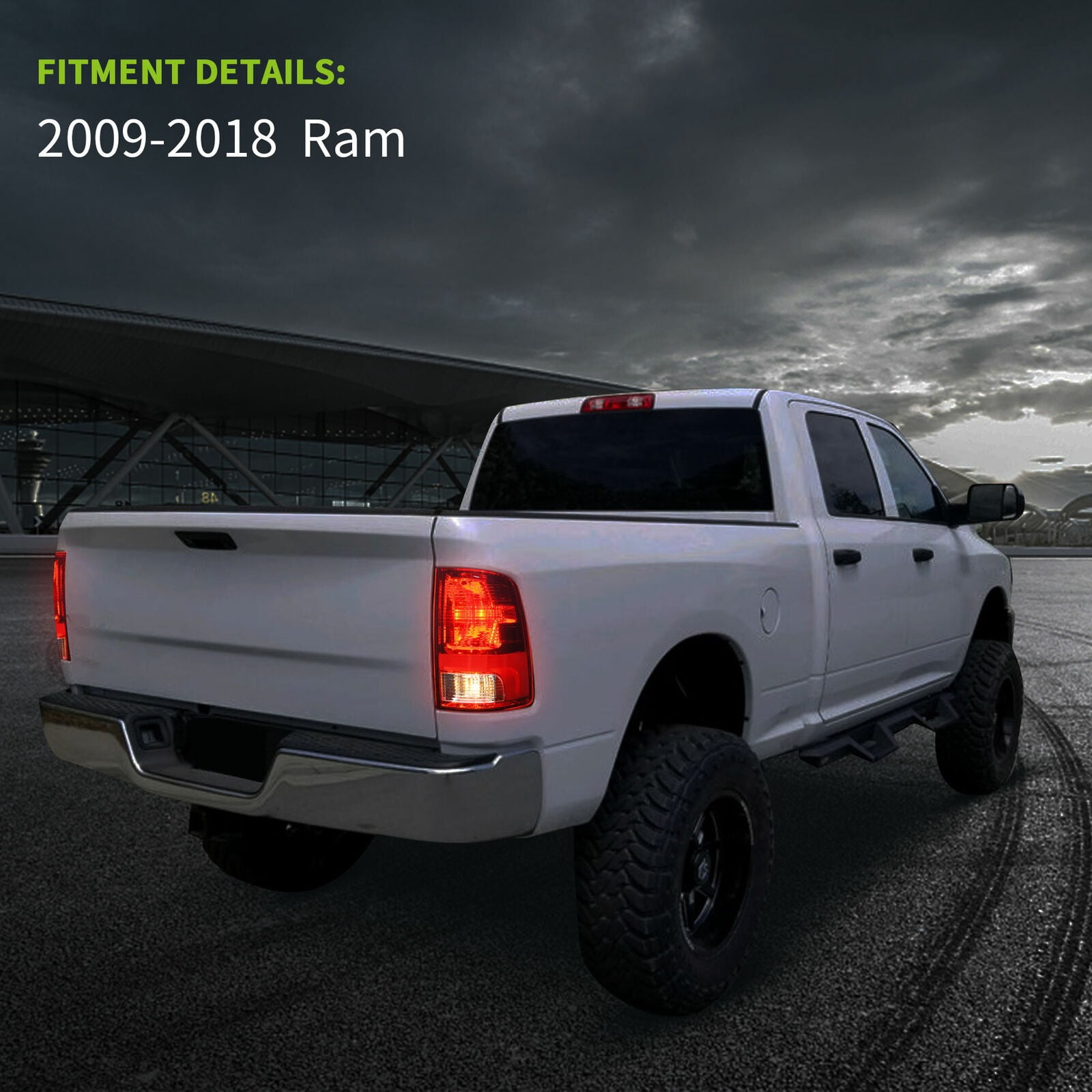 RVNI Tail Lights Replace Brake Rear Lamp For 2009-2018 Dodge Ram 1500 10-18 2500 3500