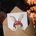 thumbnail image 3 of Artery8 Cute Bunny Rabbit Red Winter Hat Scarf For Child Kids Xmas Festive Christmas Card, 3 of 3
