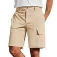 thumbnail image 5 of QATAINLAV Mens Golf Shorts 10" Hiking Cargo Shorts for Dress Casual Work with Pockets Summer Business Outfits Beige L, 5 of 8