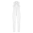 thumbnail image 4 of YONGHS Kids Girls Rhinestones Sleeveless Hollow Back Gymnastics Leotard Full Body Jumpsuit Romper White 8, 4 of 7