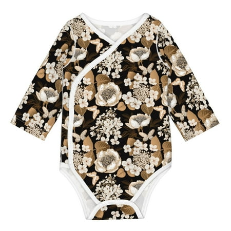 

Coaee Retro Hydrangeas for Soft Cotton Baby Long-Sleeve Bodysuit Girls Boys Bodysuit Romper