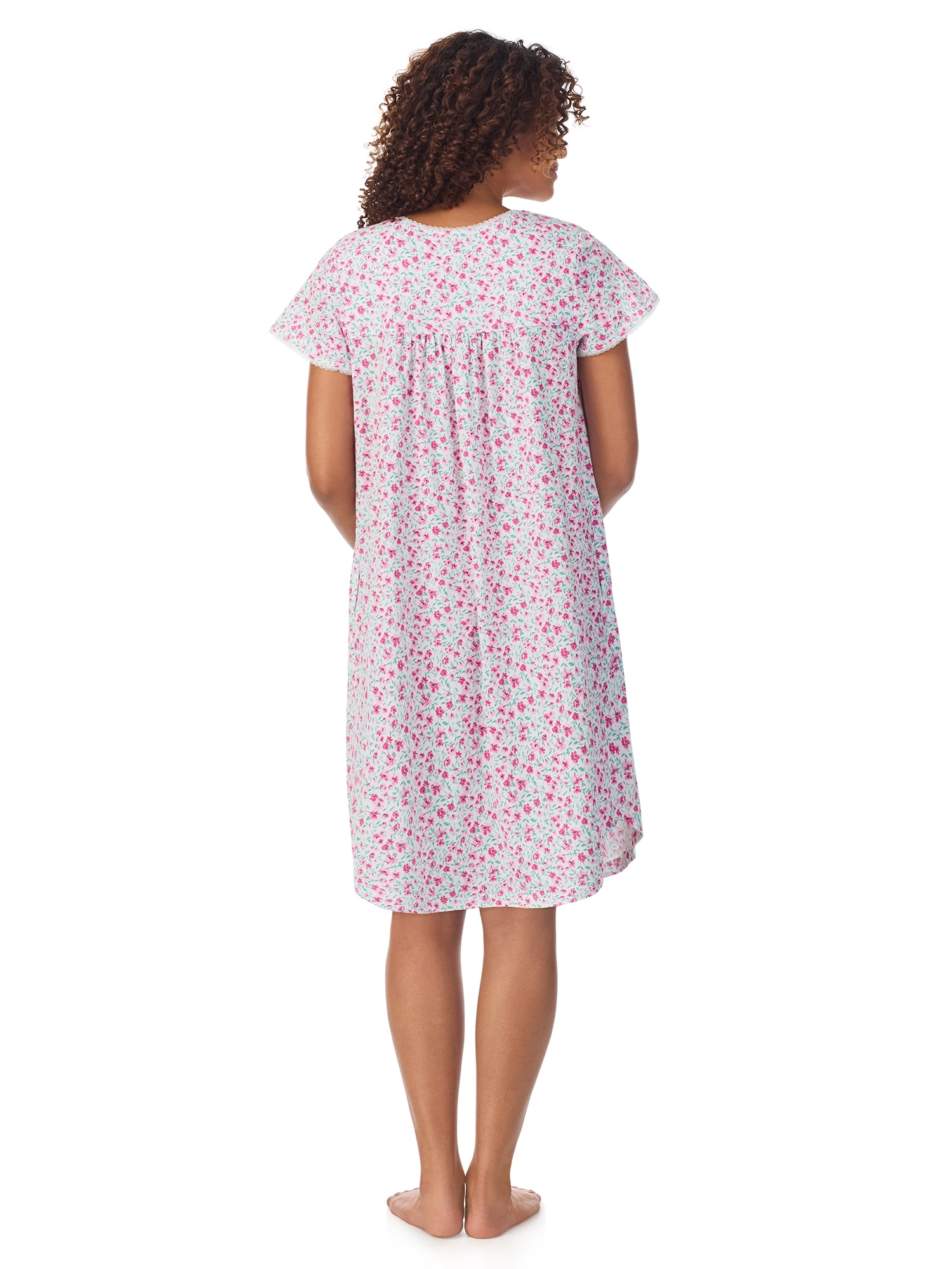 Aria 100% Cotton Short Sleeve Scoop Neck Nightgown with Pockets, Women’s sizes S-5X