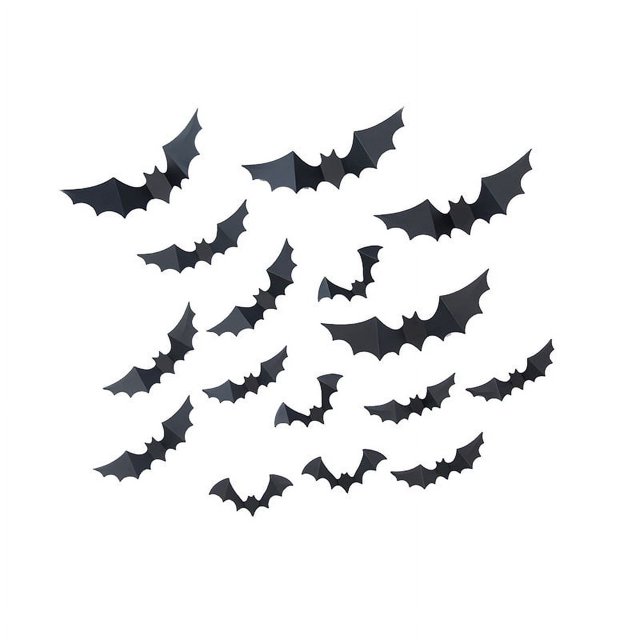Decoraciones de Halloween Oso de Fresa 60 Piezas PVC Reutilizables 3D Murciélagos Aterradores