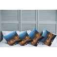 thumbnail image 2 of Ambesonne City Throw Pillow Cover 4 Pack, Amsterdam Famous Travel, 24", Blue Marigold Tan, 2 of 7